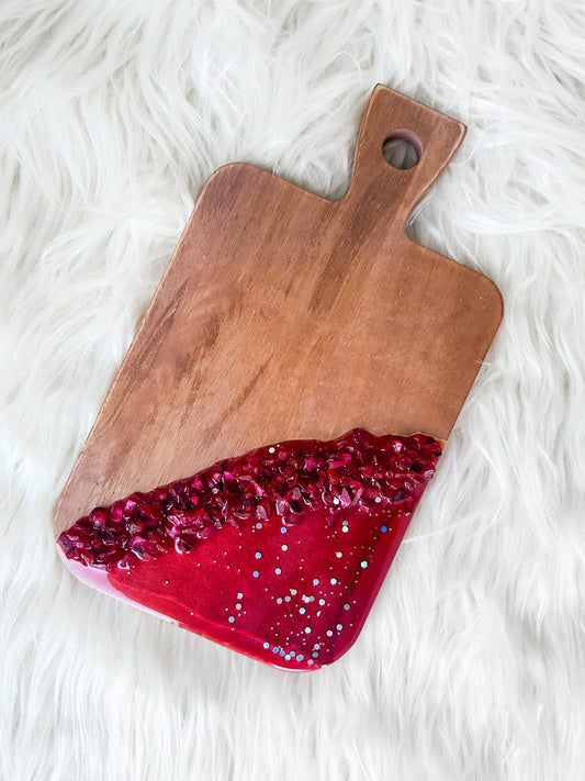 Maroon Bejeweled Charcuterie Serving Board