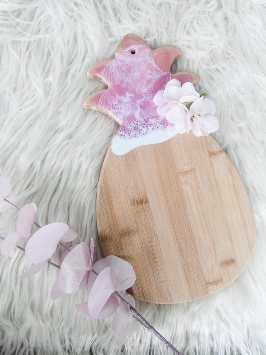 Cotton Candy Coast - Pineapple Shaped Ocean Wave Resin Charcuterie Serving Board