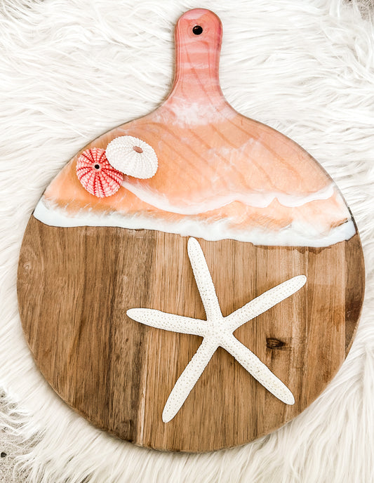 Pastel Sunrise Round Serving Board
