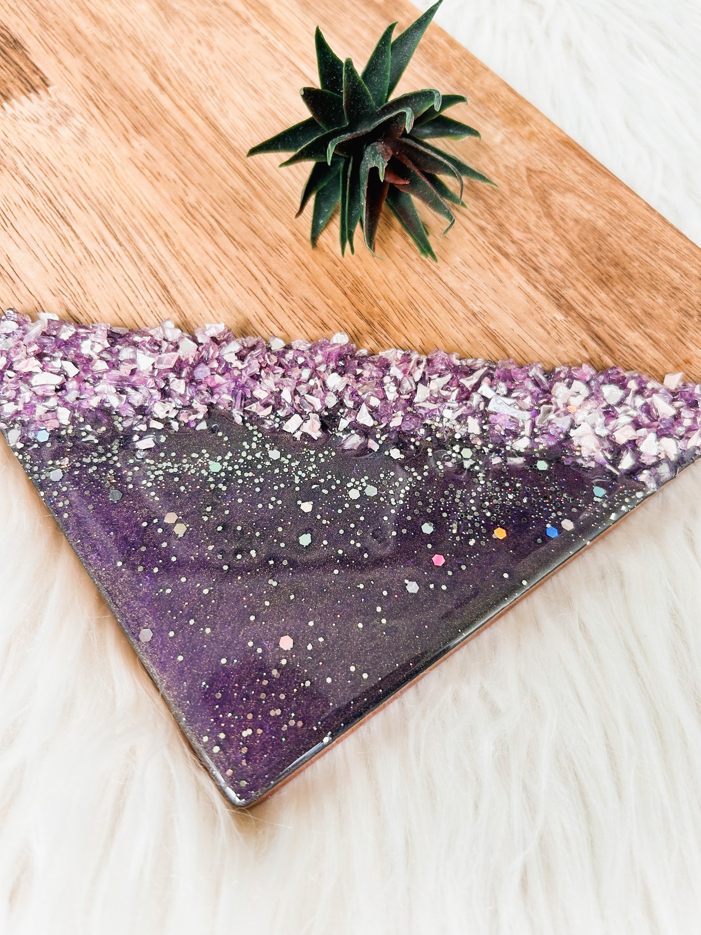 Purple Midnight Bejeweled Serving Board