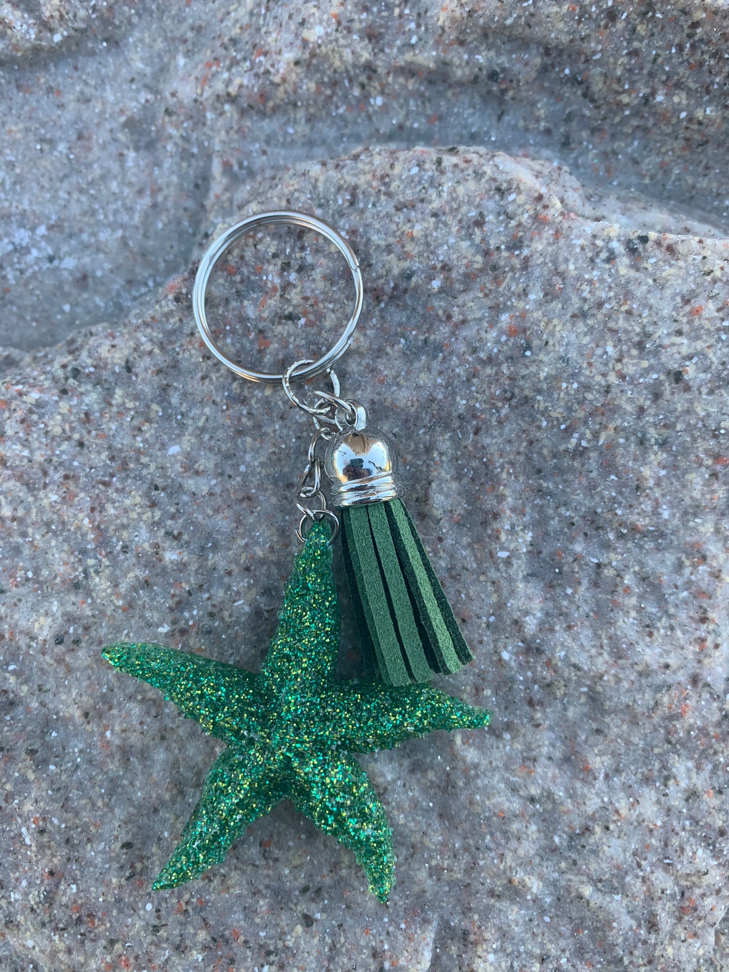 Emerald Starfish Keychain