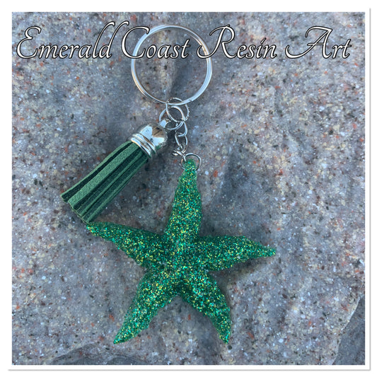 Emerald Starfish Keychain